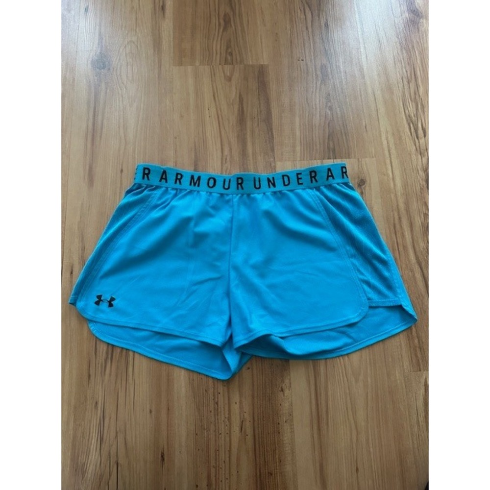 Under Armour HeatGear Women's‎ Large Blue Running Shorts Loose Fit Athletic